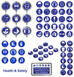 Health and Safety icons and sign collection