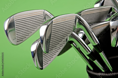 Board z aluminiowym obramowaniem Zbliżenie klubu golfowego