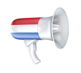 Canvas Print - Loudspeaker with dutch flag.