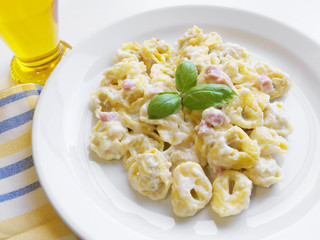 Italian Pasta Tortellini Ham And Cream