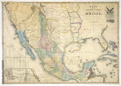 Plakat Stara mapa Meksyku