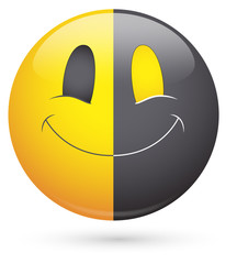 Wall Mural - Smiley Vector Illustration - Half Black