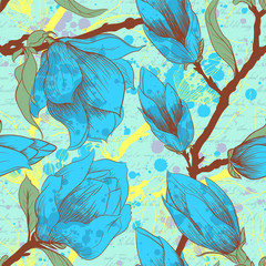 Naklejka ładny roślina lato magnolia