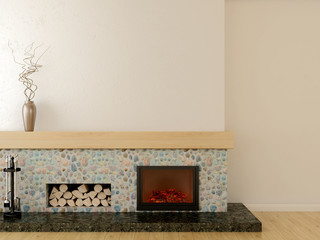 Wall Mural - Modern fireplace