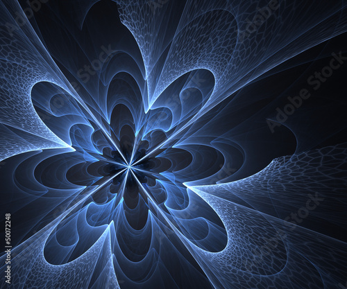 niebieski-abstrakcyjny-kwiat-na-ciemnym-tle