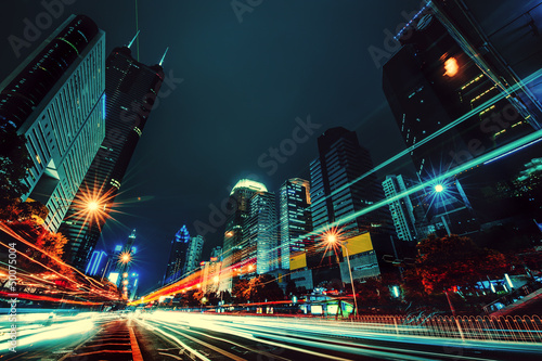 Naklejka samoprzylepna Ruch nocny w samochodzie w shenzhen