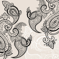 Sticker - Hand Drawn Paisley ornament.