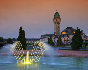 Poster - Limoges Bahnhof Nacht - Limoges station by night 04