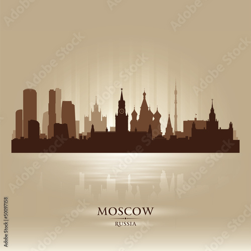 Board z aluminiowym obramowaniem Moskwa Rosja panoramę miasta sylwetka