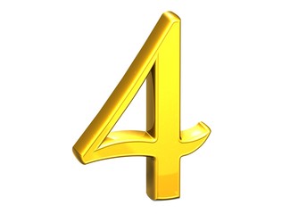 Poster - 3D Set Gold Number on white background