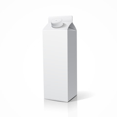 Milk box packaging design, vector illustration