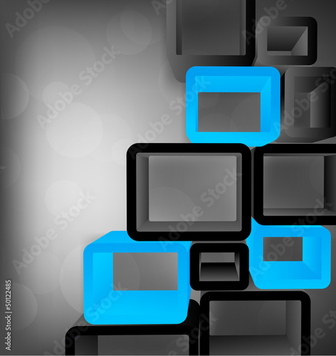 Naklejka dekoracyjna Background with blue cubes