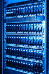 Canvas Print - data storage hardware inside internet cloud center