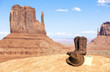boots and hat in Monument Valley