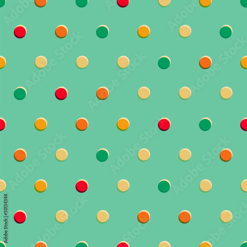 Plakat na papierze fotorealistycznym Wzór retro polka dot