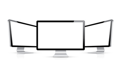 Aufkleber - Computer display with two angles isolated on white eps10 vector