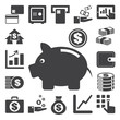 Finance and money icon set.Illustration eps10