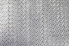 Gray Colored Diamond Plate Background , White Background Of Old Metal Diamond Plate In Silver Color Background