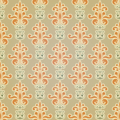 Sticker - Vector Seamless Floral Wallpaper Pattern