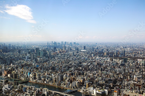 Board z aluminiowym obramowaniem Tokyo widok nieba