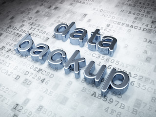 Wall Mural - Information concept: Silver Data Backup on digital background