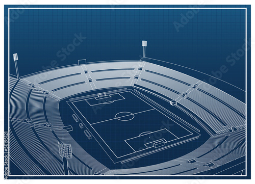 Plakat na papierze fotorealistycznym Stadion piłkarski