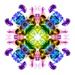 Colorful fractal smoke pattern, kaleidoscope forms