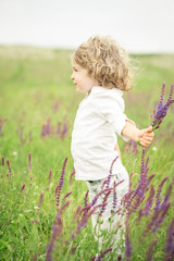 Sticker - Child in spring field