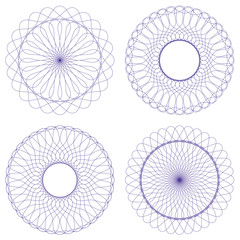 Poster - Set of vector guilloche rosettes