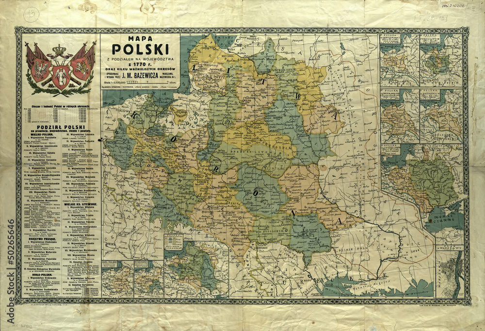 Poland Old Map 1770 Stock Photo Adobe Stock