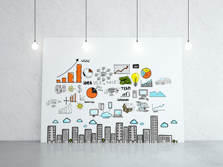 Wall Mural - cardboard with business concep