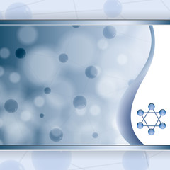 Wall Mural - Molecule blue background