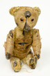 uralter antiker Teddybär, Portrait von schräg oben