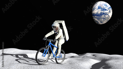 Fotoboard na płycie Astronauta na rowerze