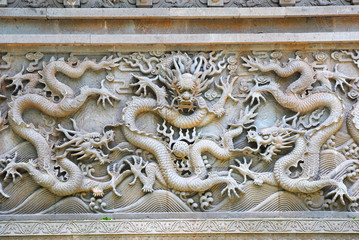 Wall Mural - Nine dragon wall at Fayu temple