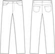 Vector fashion illustration of jeans