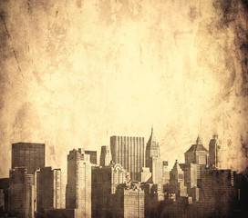 Poster - grunge image of new york skyline