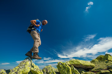 Wall Mural - Hiking in Carpathian mountains