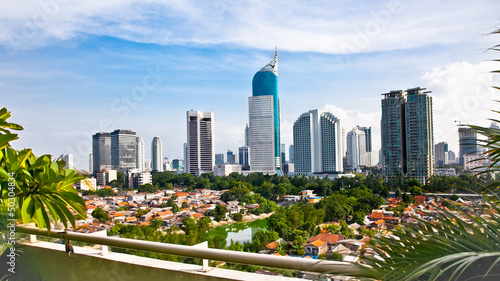 Cuadros en Lienzo Panoramic cityscape of Indonesia capital city Jakarta