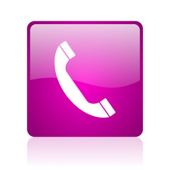 Poster - phone violet square web glossy icon