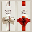 Gorgeous gift cards with bows and copy space. Vector illustratio