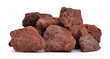 Heap of natural iron ore isolated on white background