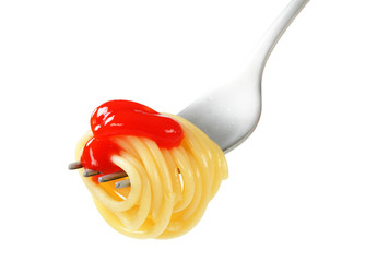 Poster - Spaghetti with ketchup on fork