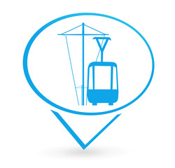 Poster - tramway sur signet bleu