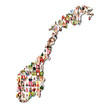 © Doreen Salcher - Portrait of a lot of people - map of norway