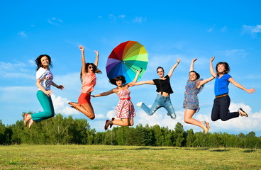 Big group of young girls