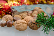 © eternalfeelings - christmas background with nuts and decorations