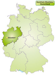  Landkarte von Deutschland und Nordrhein-Westfalen