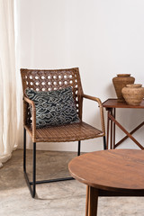 Brown rattan Chair in interior setting