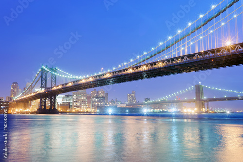 Obraz na płótnie canvas Most Brookliński i Manhattan